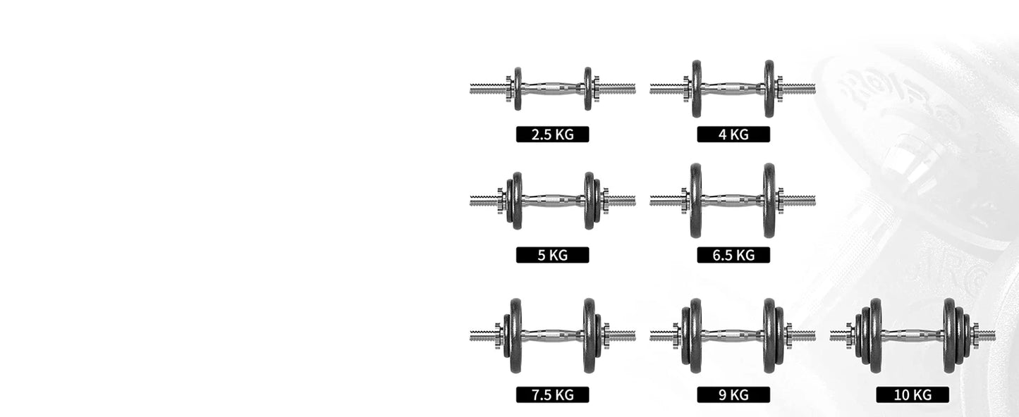 44Lbs Cast Iron Adjustable Dumbbell Set Hand Weight with Solid Dumbbell Handles Changed into Barbell Handily Great for B