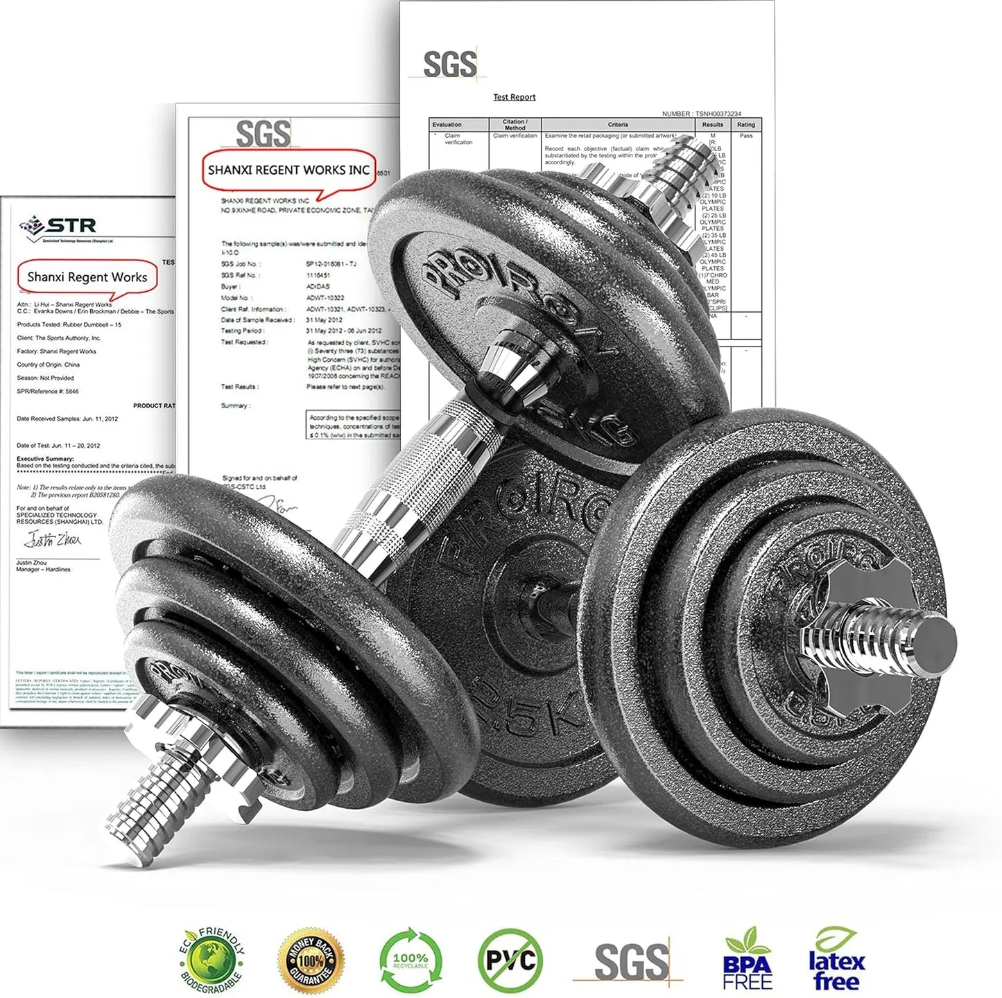 44Lbs Cast Iron Adjustable Dumbbell Set Hand Weight with Solid Dumbbell Handles Changed into Barbell Handily Great for B