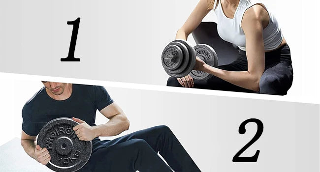 44Lbs Cast Iron Adjustable Dumbbell Set Hand Weight with Solid Dumbbell Handles Changed into Barbell Handily Great for B